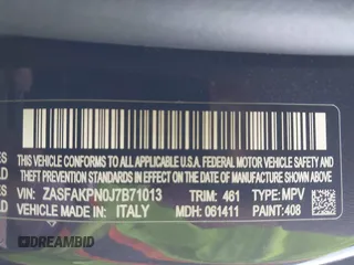 2018 Alfa Romeo Stelvio Sport z VIN ZASFAKPN0J7B71013, wystawiony jako IAAI lot #41938050 z przebiegiem Nie podano mil oraz . Historia ofert i sprzedaży dostępna na DreamBid. Obrazek 9.
