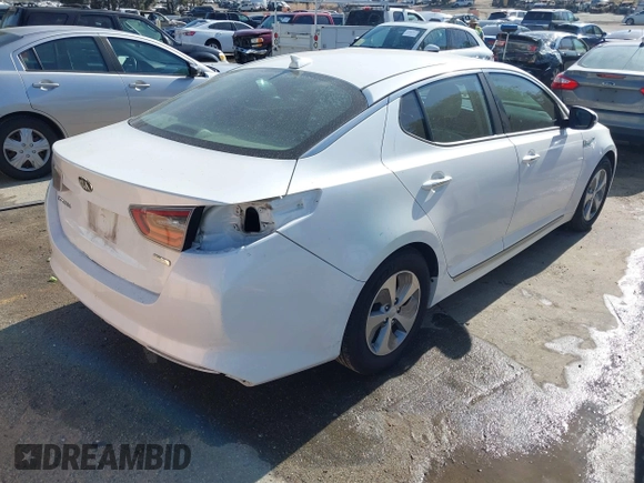 2015 Kia Optima Hybrid with VIN KNAGM4AD8F5088834, listed as a IAAI auction lot 42078516 with 150,069 mi miles. Bid and sale history available at carsss.com. Image 4.