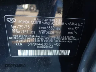 2016 Hyundai Elantra SE z VIN 5NPDH4AE0GH687456, wystawiony jako IAAI lot #41631381 z przebiegiem 122 318 mil mil oraz . Historia ofert i sprzedaży dostępna na DreamBid. Obrazek 9.