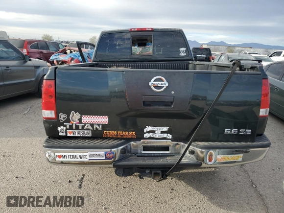 2008 Nissan Titan SE with VIN 1N6AA06A58N323988, listed as a Copart auction lot 48158085 with Not Provided miles and Salvage Title. Bid and sale history available at carsss.com. Image 6.