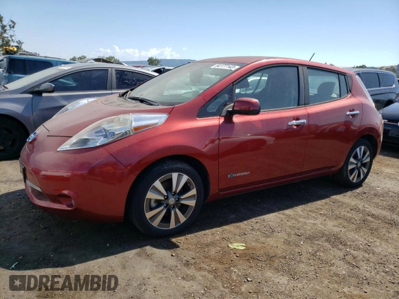 2015 Nissan LEAF SV with VIN 1N4AZ0CP0FC303912, listed as a Copart auction lot 64177143 with 24,733 mi miles. Bid and sale history available at carsss.com. Image 1.