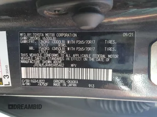 2022 Toyota 4Runner SR5 Premium with VIN JTENU5JR4N5985462, listed as a Copart auction lot 53774625 with 26,619 mi miles and Salvage title. Bid and sale history available at DreamBid. Image 13.