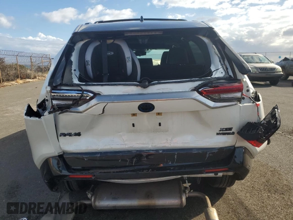 2021 Toyota RAV4 Hybrid XSE with VIN JTME6RFV9MJ011736, listed as a Copart auction lot 42835495 with 49,055 mi miles and Salvage title. Bid and sale history available at DreamBid. Image 6.