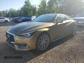 2017 Infiniti Q60 Red Sport 400 with VIN JN1FV7EL0HM700972, listed as a Copart auction lot 62163635 with 124,364 mi miles and Clean title. Bid and sale history available at DreamBid. Image 1.