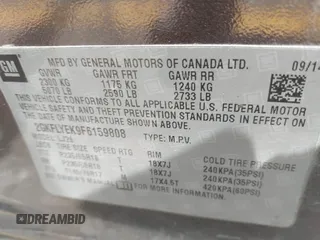 2015 GMC Terrain SLT with VIN 2GKFLYEK9F6159808, listed as a IAAI auction lot 42538230 with 95,488 mi miles and . Bid and sale history available at DreamBid. Image 9.