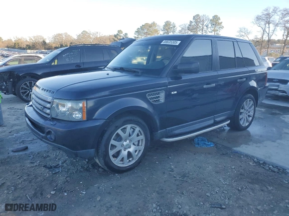 2007 Land Rover Range Rover Sport SC with VIN SALSH23447A106640, listed as a Copart auction lot 88635305 with 166,288 mi miles and Salvage Title. Bid and sale history available at carsss.com. Image 1.
