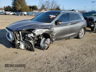 2019 Infiniti QX50 LUXE with VIN 3PCAJ5M33KF147808, listed as a Copart auction lot 46617455 with 60,278 mi miles and Salvage Title. Bid and sale history available at carsss.com. Image 1.