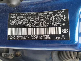 2010 Toyota Prius II with VIN JTDKN3DU0A0109830, listed as a Copart auction lot 54772645 with 158,292 mi miles and Salvage Title. Bid and sale history available at DreamBid. Image 12.