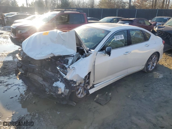 2021 Acura TLX with VIN 19UUB5F39MA011428, listed as a Copart auction lot 89101765 with 0 mi miles and Salvage Title. Bid and sale history available at carsss.com. Image 1.