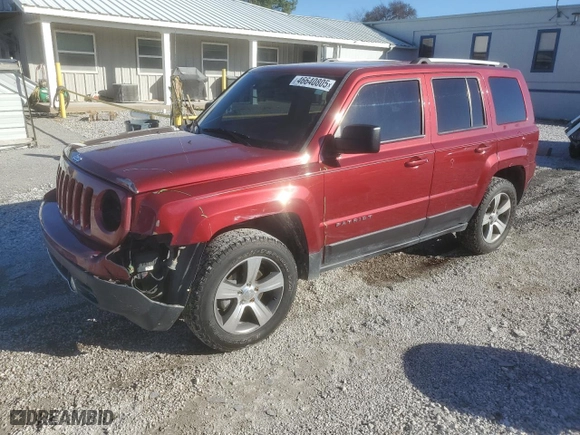 2016 Jeep Patriot Latitude with VIN 1C4NJRFB8GD638810, listed as a Copart auction lot 46640805 with 130,237 mi miles and Salvage Title. Bid and sale history available at carsss.com. Image 1.