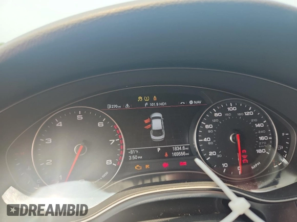 2012 Audi A7 Prestige with VIN WAU2GAFC1CN081915, listed as a Copart auction lot 59494105 with 169,556 mi miles and Salvage title. Bid and sale history available at DreamBid. Image 9.