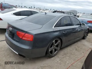 2014 Audi S8 with VIN WAUD2AFD2EN011021, listed as a Copart auction lot 75218154 with 0 mi miles and Non Repairable. Bid and sale history available at carsss.com. Image 3.