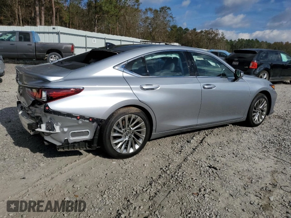 2022 Lexus ES with VIN 58AFZ1B18NU134111, listed as a Copart auction lot 83103114 with 9,439 mi miles and Salvage Title. Bid and sale history available at carsss.com. Image 3.