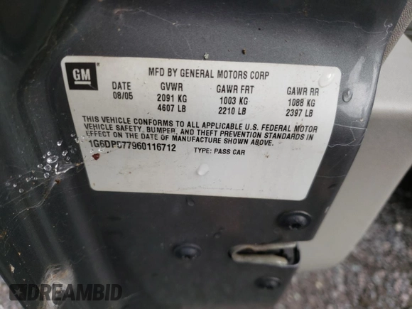 2006 Cadillac CTS with VIN 1G6DP577960116712, listed as a Copart auction lot 73001114 with 103,793 mi miles and Salvage Title. Bid and sale history available at carsss.com. Image 12.