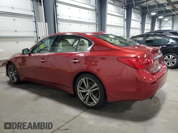 2015 Infiniti Q50 with VIN JN1BV7AR3FM390001, listed as a Copart auction lot 51752225 with 184,105 mi miles and Salvage Title. Bid and sale history available at carsss.com. Image 2.