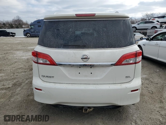 2012 Nissan Quest SL with VIN JN8AE2KPXC9033104, listed as a Copart auction lot 46652845 with 152,178 mi miles and Non Repairable. Bid and sale history available at carsss.com. Image 6.