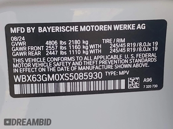 2025 BMW X2 xDrive28i with VIN WBX63GM0XS5085930, listed as a IAAI auction lot 41888651 with 8,157 mi miles. Bid and sale history available at carsss.com. Image 9.