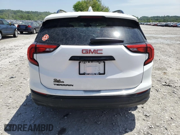2021 GMC Terrain SLE with VIN 3GKALMEV4ML322886, listed as a Copart auction lot 56887755 with 76,846 mi miles and Salvage title. Bid and sale history available at DreamBid. Image 6.