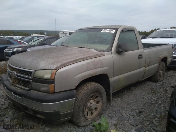 2007 Chevrolet Silverado 1500 Classic Work Truck with VIN 3GCEK14X87G180072, listed as a Copart auction lot 69244694 with 0 mi miles and Salvage Title. Bid and sale history available at carsss.com. Image 1.