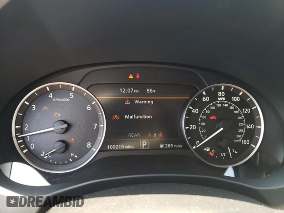2021 Infiniti QX50 Luxe with VIN 3PCAJ5BB7MF108944, listed as a Copart auction lot 58955275 with 100,215 mi miles and Salvage title. Bid and sale history available at DreamBid. Image 9.
