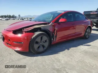 2022 Tesla Model 3 Long Range with VIN 5YJ3E1EB1NF273763, listed as a Copart auction lot 52779035 with 58,283 mi miles and Salvage Title. Bid and sale history available at carsss.com. Image 1.
