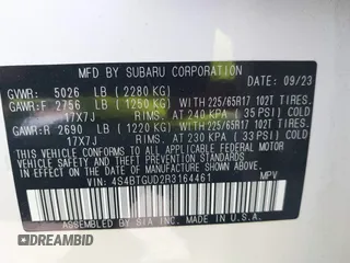 2024 Subaru Outback Wilderness z VIN 4S4BTGUD2R3164461, wystawiony jako IAAI lot #42292989 z przebiegiem 7 068 mil mil oraz . Historia ofert i sprzedaży dostępna na DreamBid. Obrazek 9.