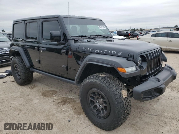 2023 Jeep Wrangler Sport S with VIN 1C4HJXDG6PW695690, listed as a Copart auction lot 45729705 with 1,584 mi miles and Salvage Title. Bid and sale history available at DreamBid. Image 4.