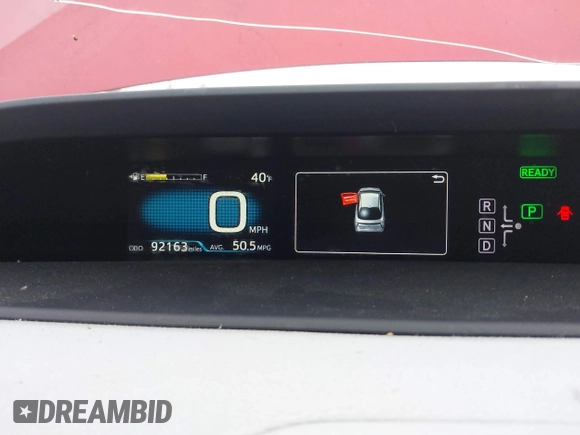 2017 Toyota Prius Two with VIN JTDKARFUXH3531849, listed as a IAAI auction lot 41301786 with 92,163 mi miles. Bid and sale history available at carsss.com. Image 7.