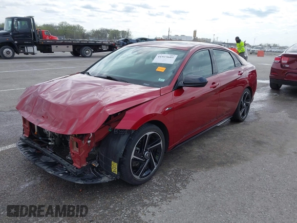 2023 Hyundai Elantra N Line z VIN KMHLR4AF8PU604133, wystawiony jako IAAI lot #41923605 z przebiegiem 60 288 mil mil oraz . Historia ofert i sprzedaży dostępna na DreamBid. Obrazek 18.