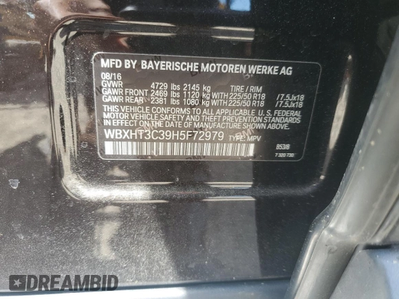 2017 BMW X1 xDrive28i z VIN WBXHT3C39H5F72979, wystawiony jako Copart lot #56003625 z przebiegiem 101 184 mil mil oraz Szkoda całkowita • Salvage title. Historia ofert i sprzedaży dostępna na DreamBid. Obrazek 13.