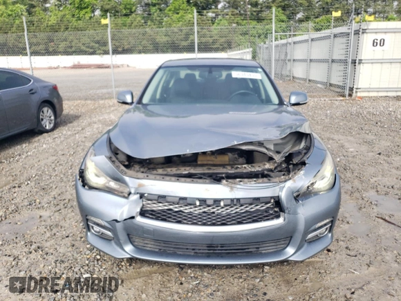 2014 Infiniti Q50 Sport with VIN JN1BV7AP0EM674540, listed as a Copart auction lot 56385455 with 130,362 mi miles and Salvage title. Bid and sale history available at DreamBid. Image 5.