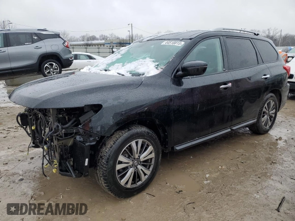 2017 Nissan Pathfinder SV with VIN 5N1DR2MM3HC614854, listed as a Copart auction lot 44518815 with 132,454 mi miles and Salvage title. Bid and sale history available at DreamBid. Image 1.