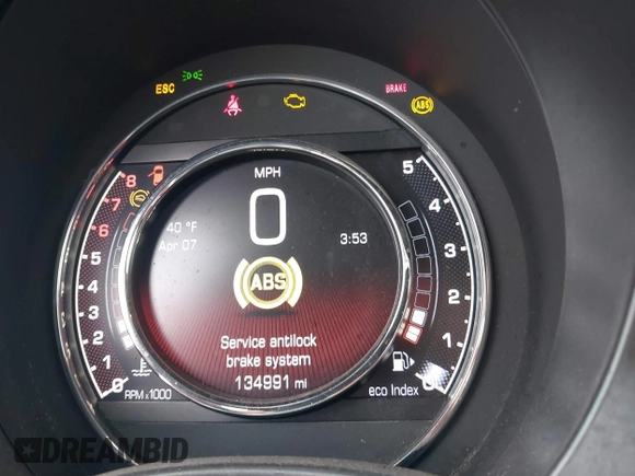 2015 FIAT 500 Abarth with VIN 3C3CFFFH9FT721798, listed as a IAAI auction lot 41946325 with 134,991 mi miles. Bid and sale history available at carsss.com. Image 7.