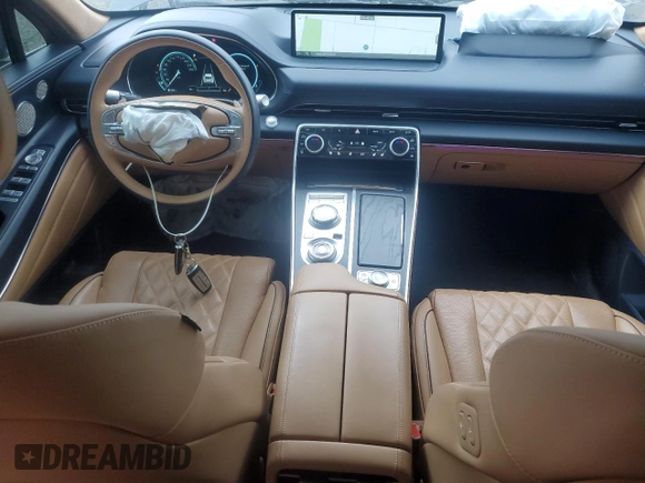 2023 Genesis GV80 with VIN KMUHCESCXPU120743, listed as a Copart auction lot 55306585 with 48,913 mi miles and Salvage title. Bid and sale history available at DreamBid. Image 8.