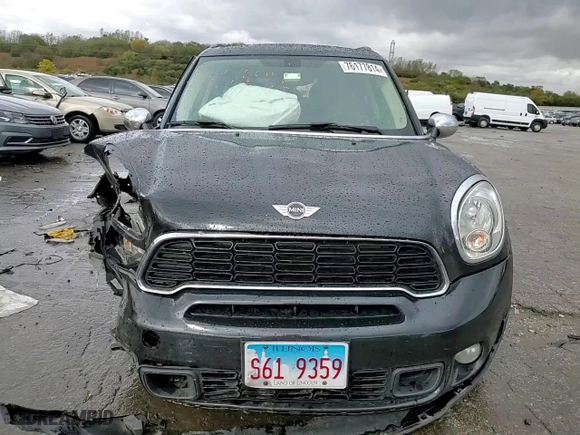 2013 MINI Cooper Countryman S ALL4 with VIN WMWZC5C52DWP31225, listed as a Copart auction lot 76177814 with 177,385 mi miles and Salvage Title. Bid and sale history available at carsss.com. Image 14.