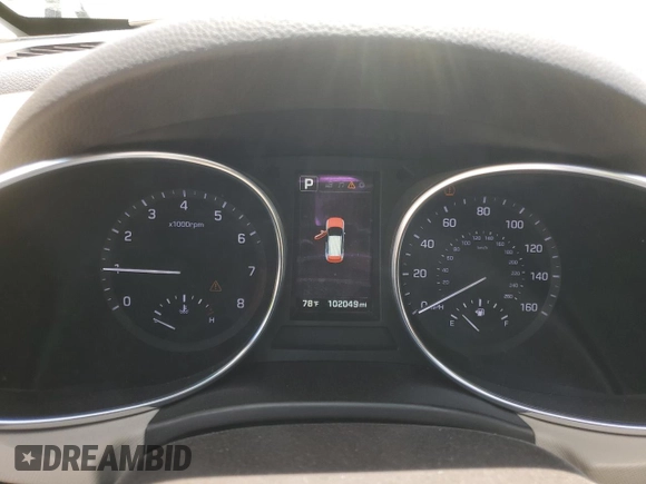 2017 Hyundai Santa Fe 2.4L z VIN 5NMZUDLB7HH028678, wystawiony jako Copart lot #57557855 z przebiegiem 102 049 mil mil oraz Szkoda całkowita • Salvage title. Historia ofert i sprzedaży dostępna na DreamBid. Obrazek 9.