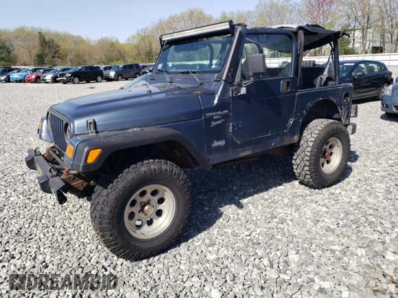 2002 Jeep Wrangler Sport with VIN 1J4FA49S92P715480, listed as a Copart auction lot 55157545 with 153,560 mi miles and Clean Title. Bid and sale history available at carsss.com. Image 1.