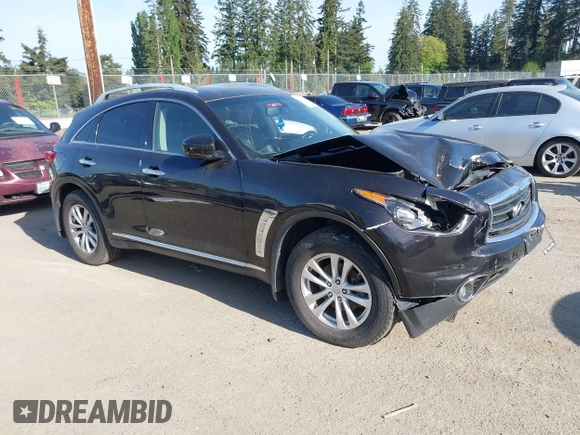 2013 Infiniti FX with VIN JN8CS1MW1DM171158, listed as a IAAI auction lot 42234300 with 142,710 mi miles and . Bid and sale history available at DreamBid. Image 1.