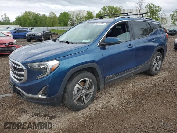 2020 GMC Terrain SLT with VIN 3GKALVEV6LL218078, listed as a Copart auction lot 57956465 with 61,398 mi miles and Salvage title. Bid and sale history available at DreamBid. Image 1.