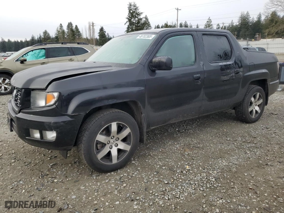2014 Honda Ridgeline SE with VIN 5FPYK1F68EB012928, listed as a Copart auction lot 48702365 with 124,359 mi miles and Salvage Title. Bid and sale history available at carsss.com. Image 1.