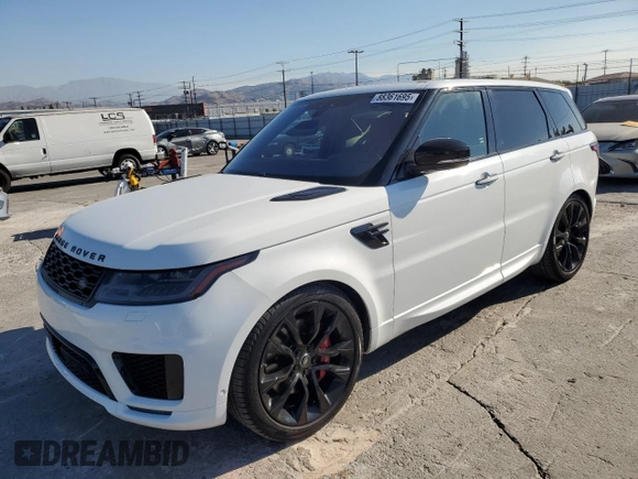 2021 Land Rover Range Rover Sport HST with VIN SALWS2RU9MA749619, listed as a Copart auction lot 88361695 with 56,877 mi miles and Non Repairable. Bid and sale history available at carsss.com. Image 1.