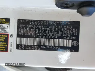 2009 Toyota Camry with VIN 4T1BE46K29U890982, listed as a Copart auction lot 48237775 with 218,838 mi miles and Salvage Title. Bid and sale history available at DreamBid. Image 14.