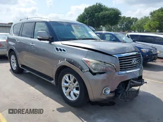 2012 Infiniti QX56 7-passenger z VIN JN8AZ2NF9C9517675, wystawiony jako IAAI lot #42138696 z przebiegiem 129 478 mil mil oraz . Historia ofert i sprzedaży dostępna na DreamBid. Obrazek 1.