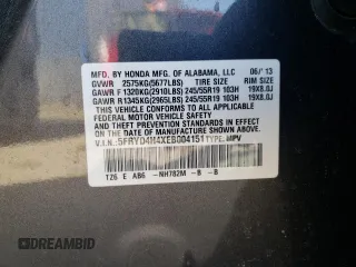 2014 Acura MDX Tech Pkg with VIN 5FRYD4H4XEB004151, listed as a Copart auction lot 47760945 with 117,025 mi miles and Salvage Title. Bid and sale history available at carsss.com. Image 13.