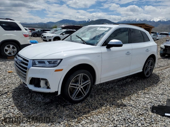 2018 Audi SQ5 Prestige with VIN WA1C4AFY6J2098746, listed as a Copart auction lot 56747805 with 47,566 mi miles and Salvage title. Bid and sale history available at DreamBid. Image 1.