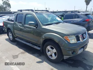 2005 Nissan Frontier LE with VIN 1N6AD07U05C449750, listed as a IAAI auction lot 42658701 with 104,630 mi miles and . Bid and sale history available at DreamBid. Image 1.