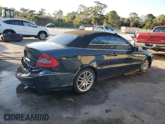2009 Mercedes-Benz CLK 350 with VIN WDBTK56F19T103518, listed as a Copart auction lot 44406055 with 145,634 mi miles and Salvage title. Bid and sale history available at DreamBid. Image 3.