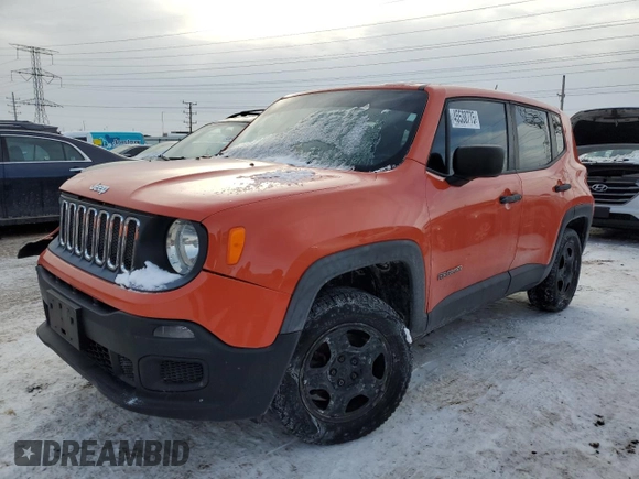 2015 Jeep Renegade Sport with VIN ZACCJBAT9FPB85750, listed as a Copart auction lot 45538775 with 134,812 mi miles and Salvage Title. Bid and sale history available at DreamBid. Image 1.
