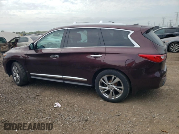 2013 Infiniti JX35 with VIN 5N1AL0MM1DC329248, listed as a Copart auction lot 58764914 with 77,482 mi miles and Salvage Title. Bid and sale history available at carsss.com. Image 2.
