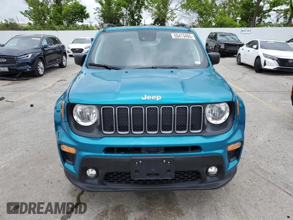 2022 Jeep Renegade Latitude with VIN ZACNJDB14NPN73109, listed as a Copart auction lot 55473465 with 17,022 mi miles and Salvage title. Bid and sale history available at DreamBid. Image 5.